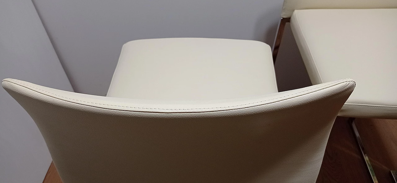 3 Sgabelli Brand 912 in pelle martellata beige di Martin Ballendat per Tonon 118