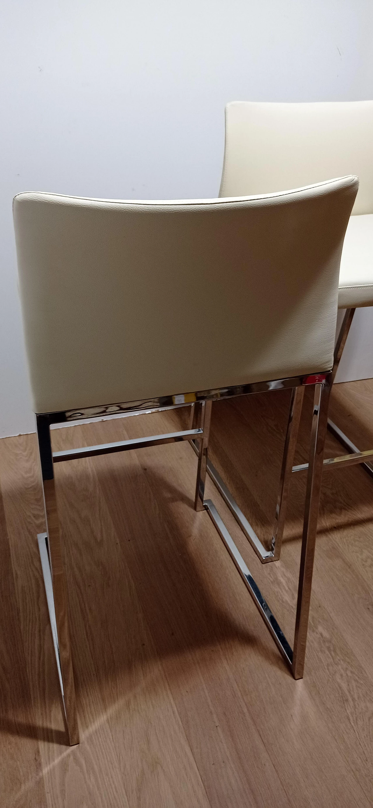 3 Sgabelli Brand 912 in pelle martellata beige di Martin Ballendat per Tonon 120