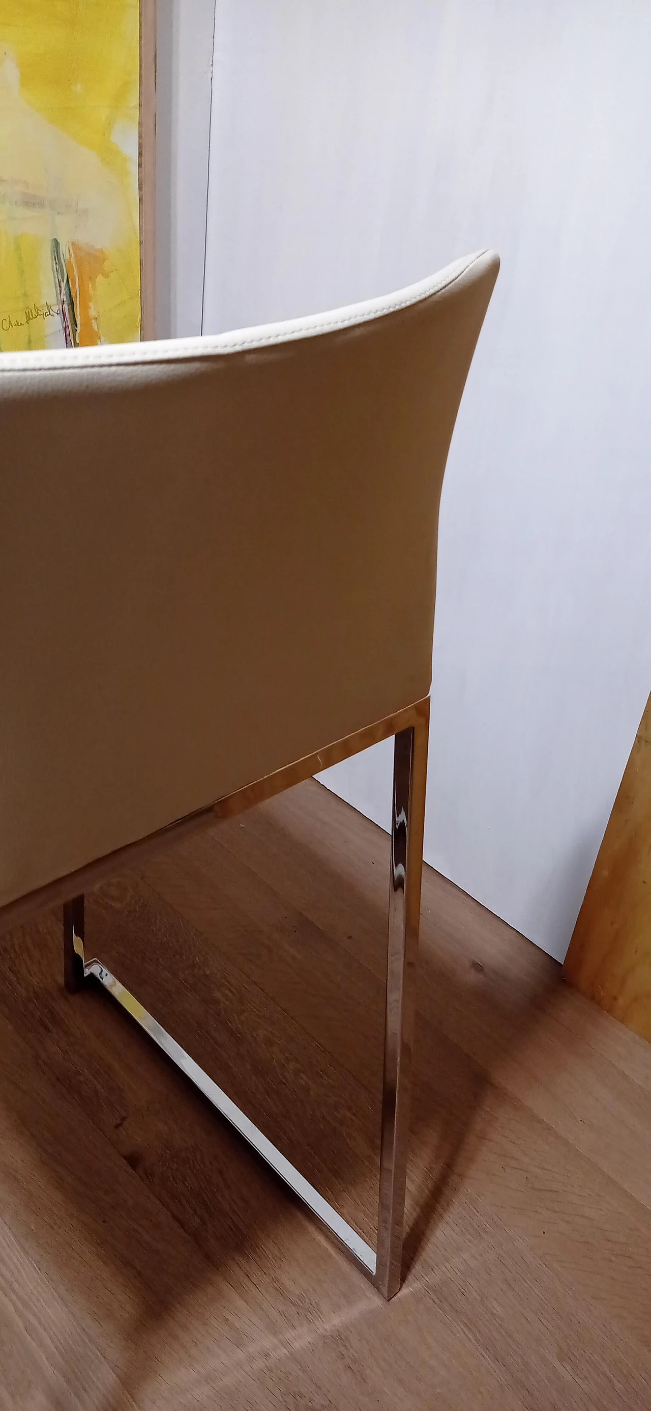 3 Sgabelli Brand 912 in pelle martellata beige di Martin Ballendat per Tonon 124