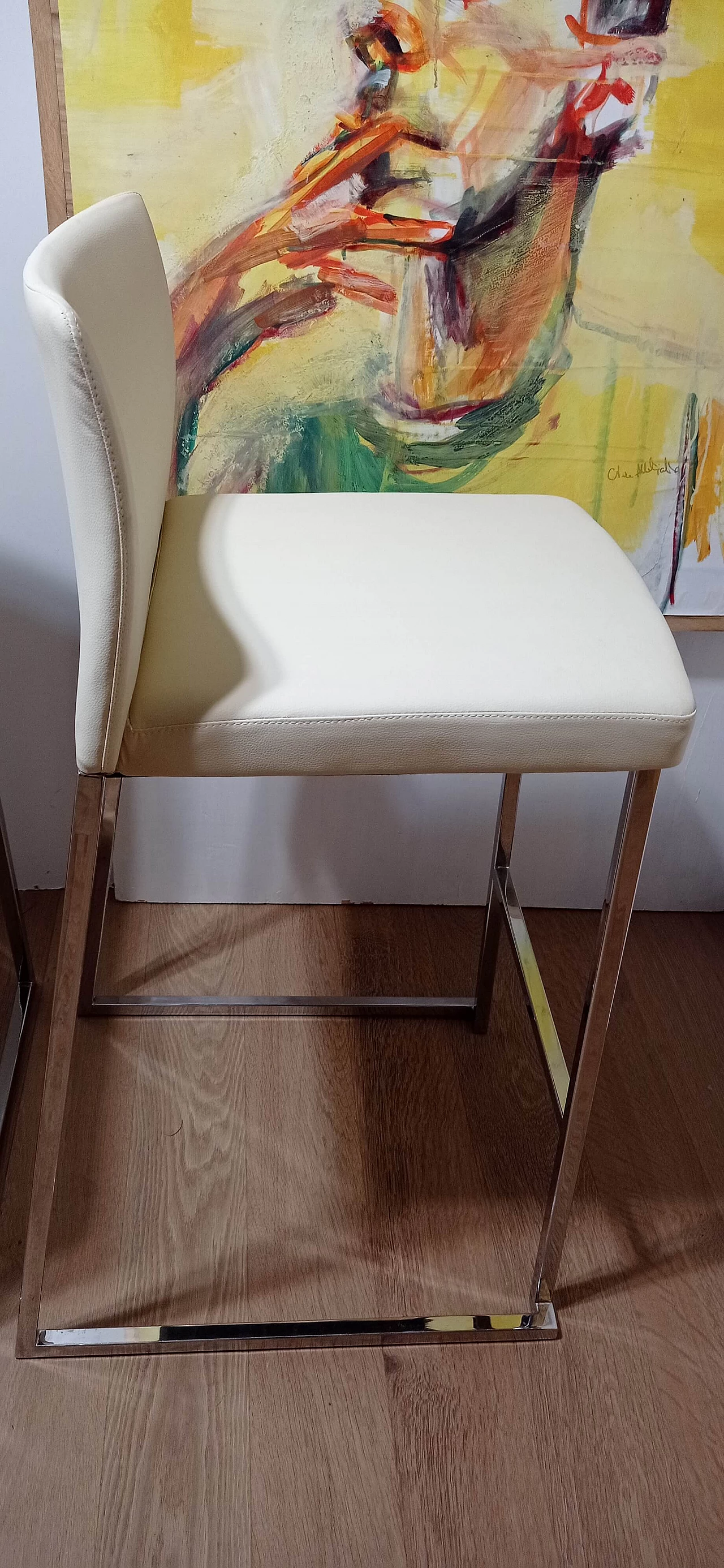 3 Sgabelli Brand 912 in pelle martellata beige di Martin Ballendat per Tonon 141