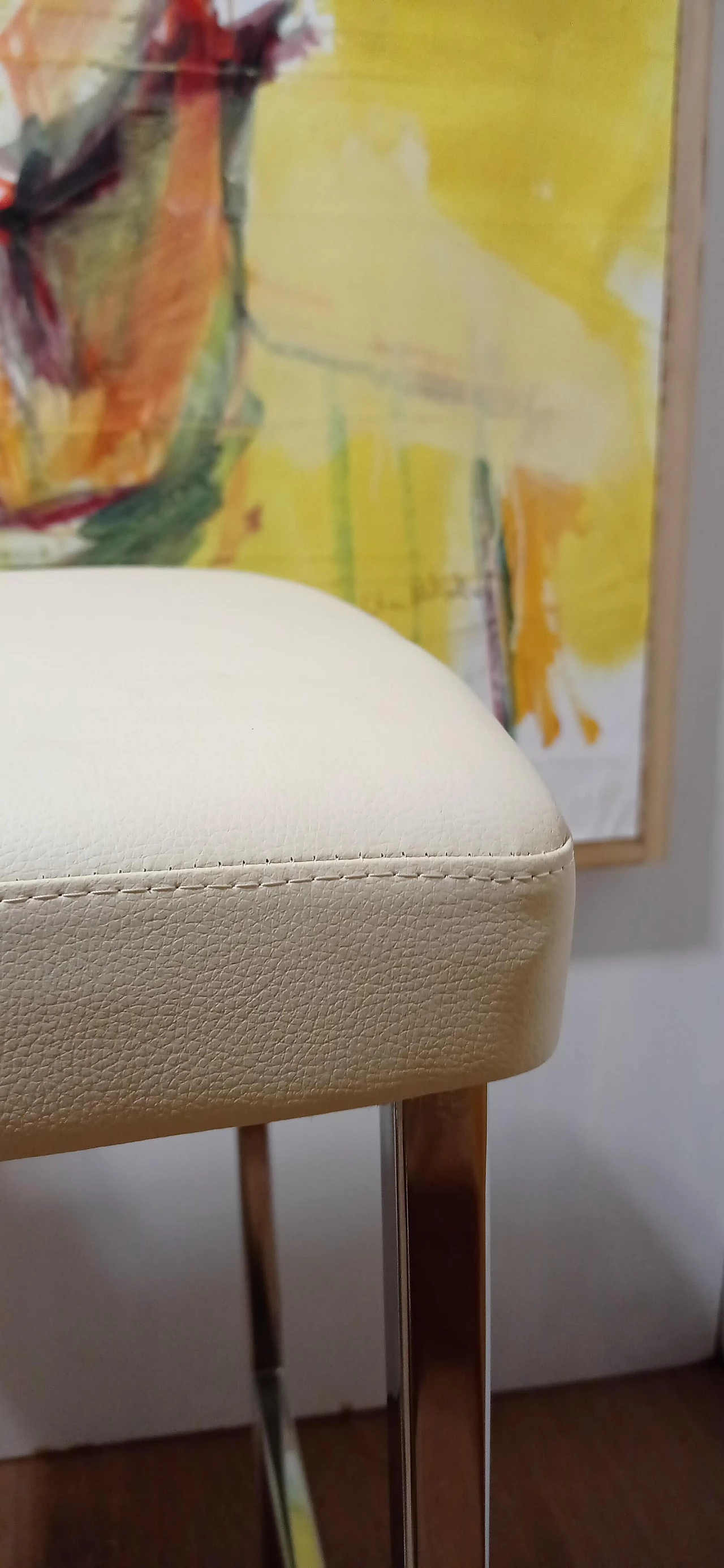 3 Sgabelli Brand 912 in pelle martellata beige di Martin Ballendat per Tonon 147