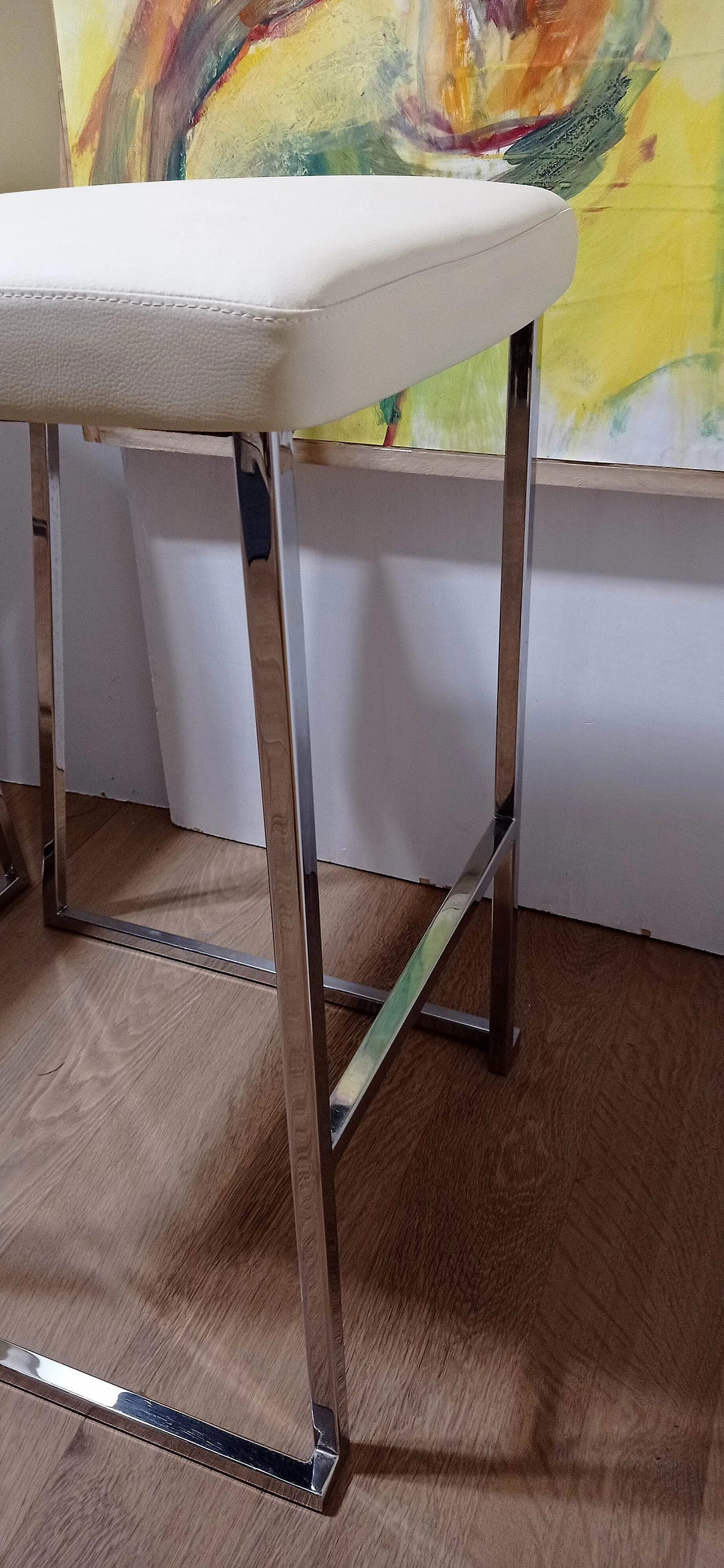 3 Sgabelli Brand 912 in pelle martellata beige di Martin Ballendat per Tonon 151