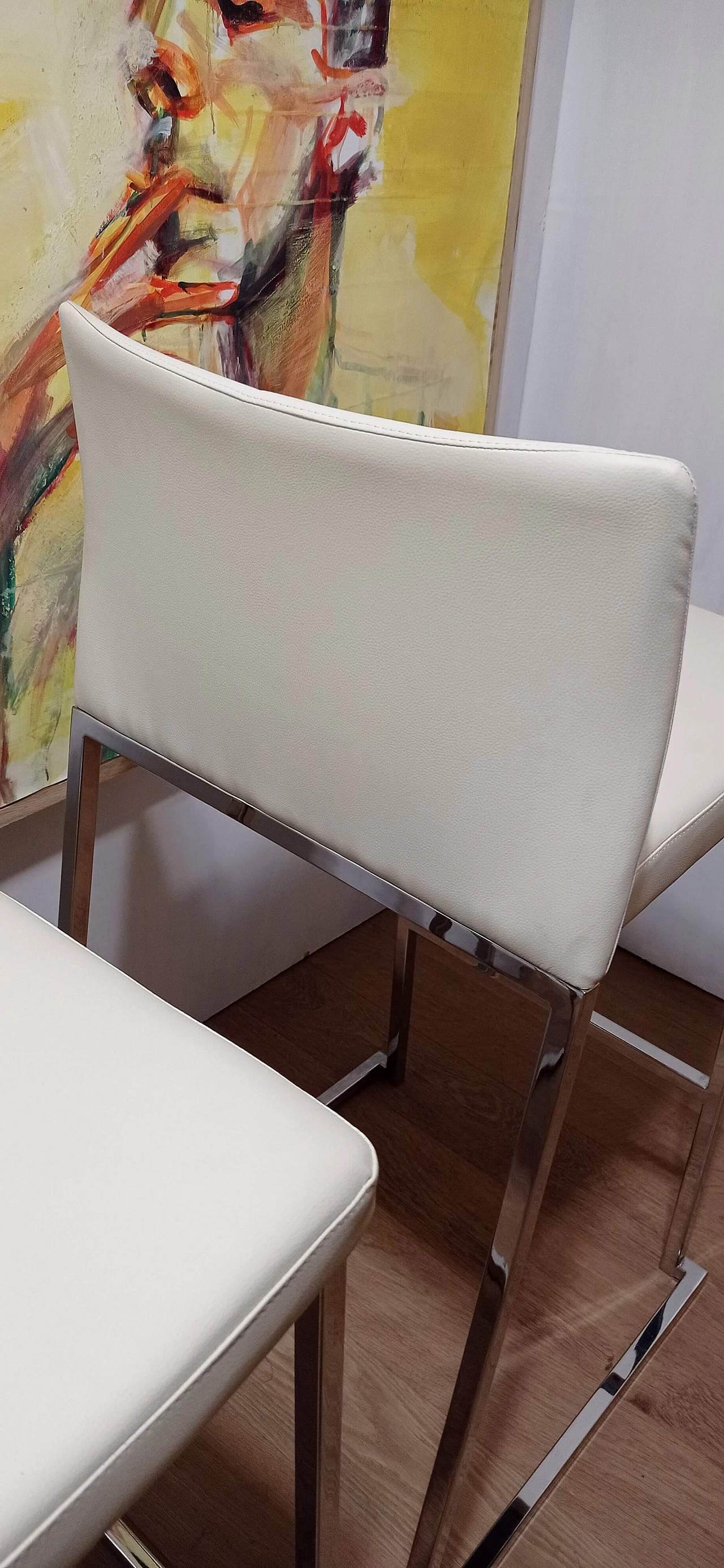 3 Sgabelli Brand 912 in pelle martellata beige di Martin Ballendat per Tonon 161