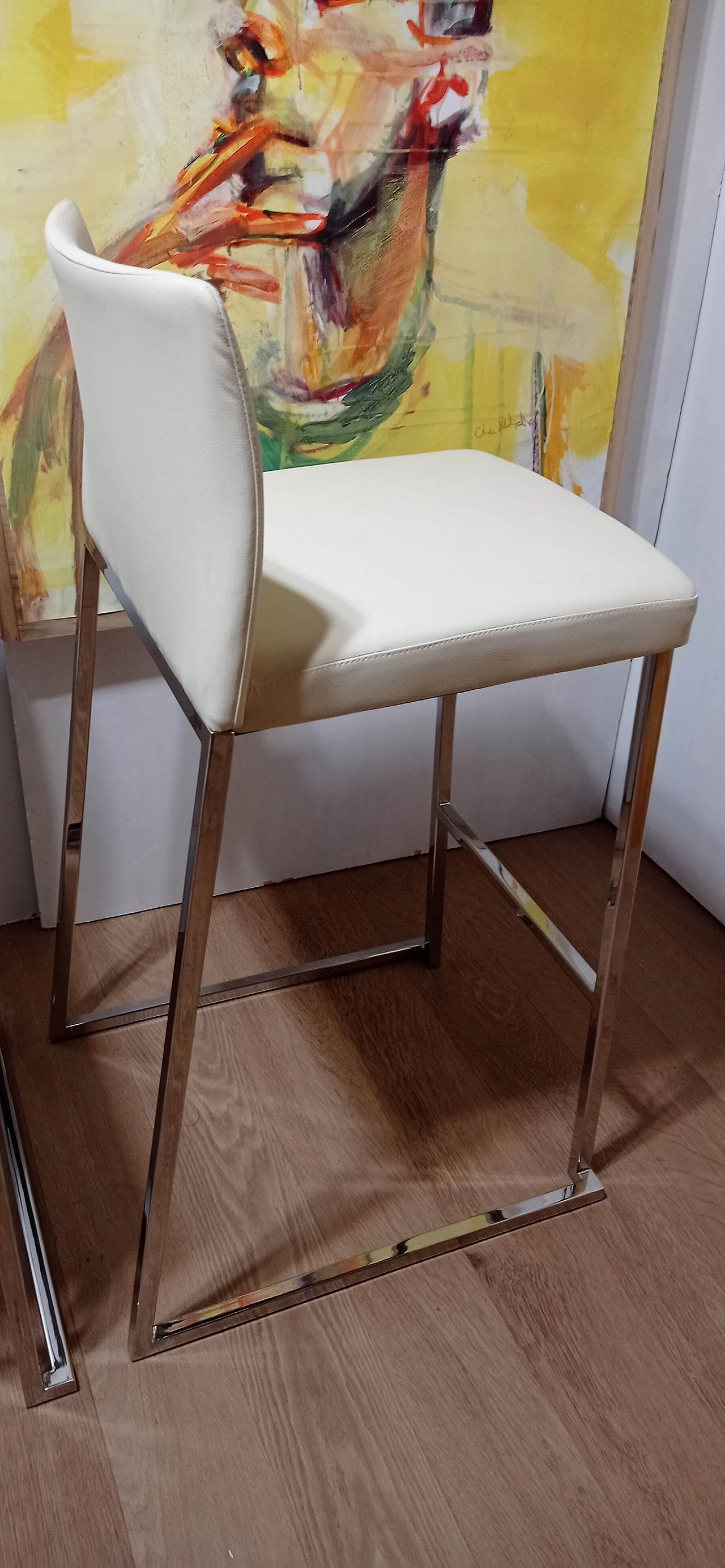 3 Sgabelli Brand 912 in pelle martellata beige di Martin Ballendat per Tonon 170