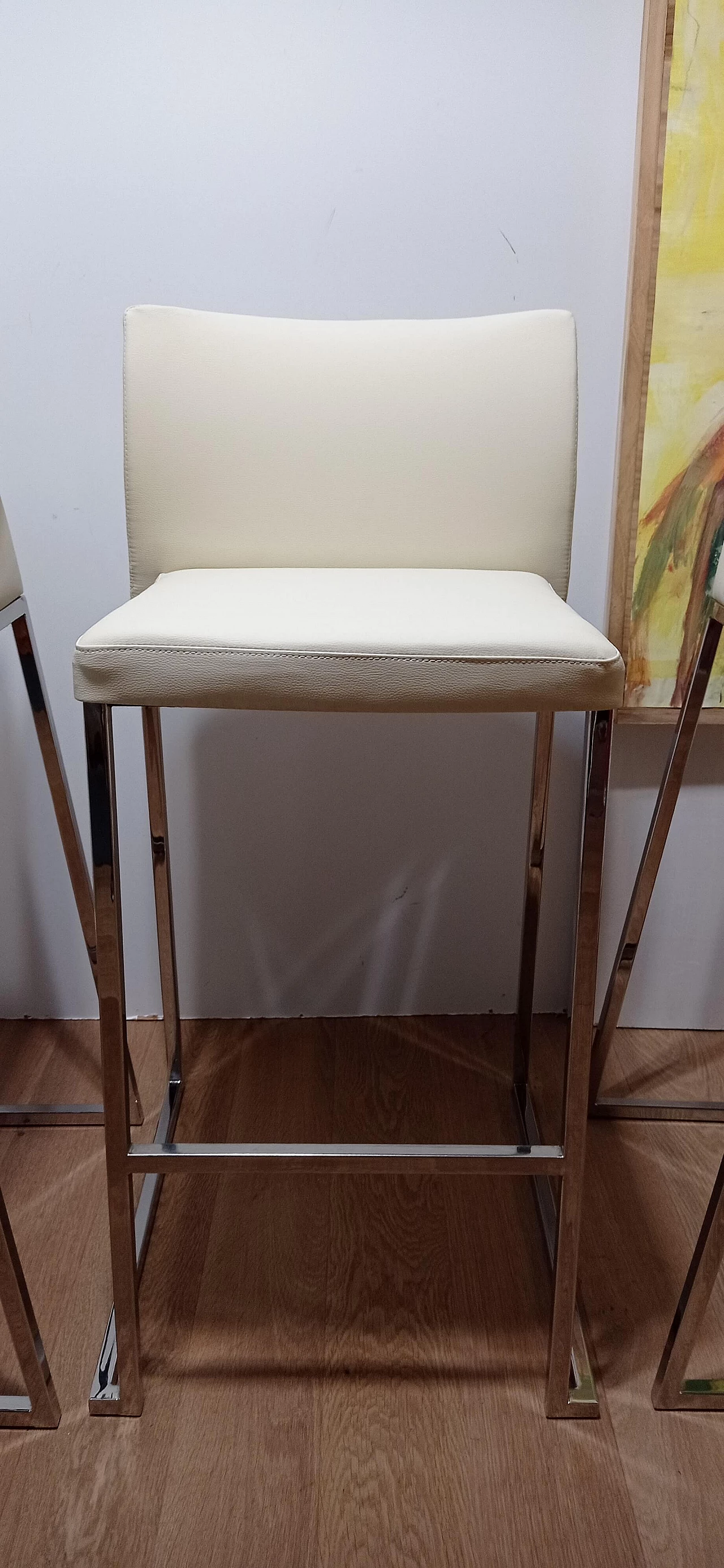 3 Sgabelli Brand 912 in pelle martellata beige di Martin Ballendat per Tonon 175