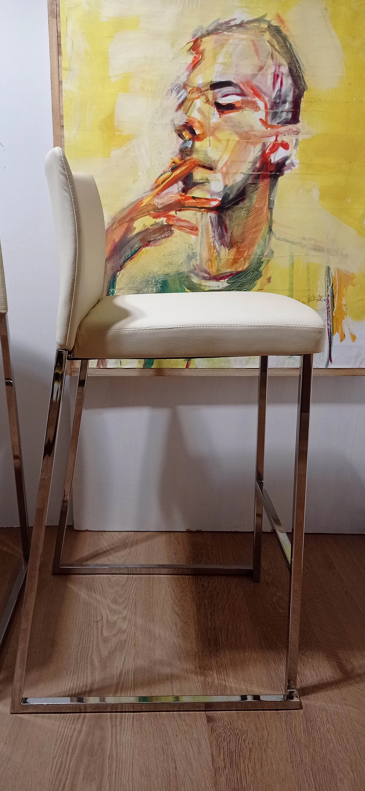 3 Sgabelli Brand 912 in pelle martellata beige di Martin Ballendat per Tonon 176