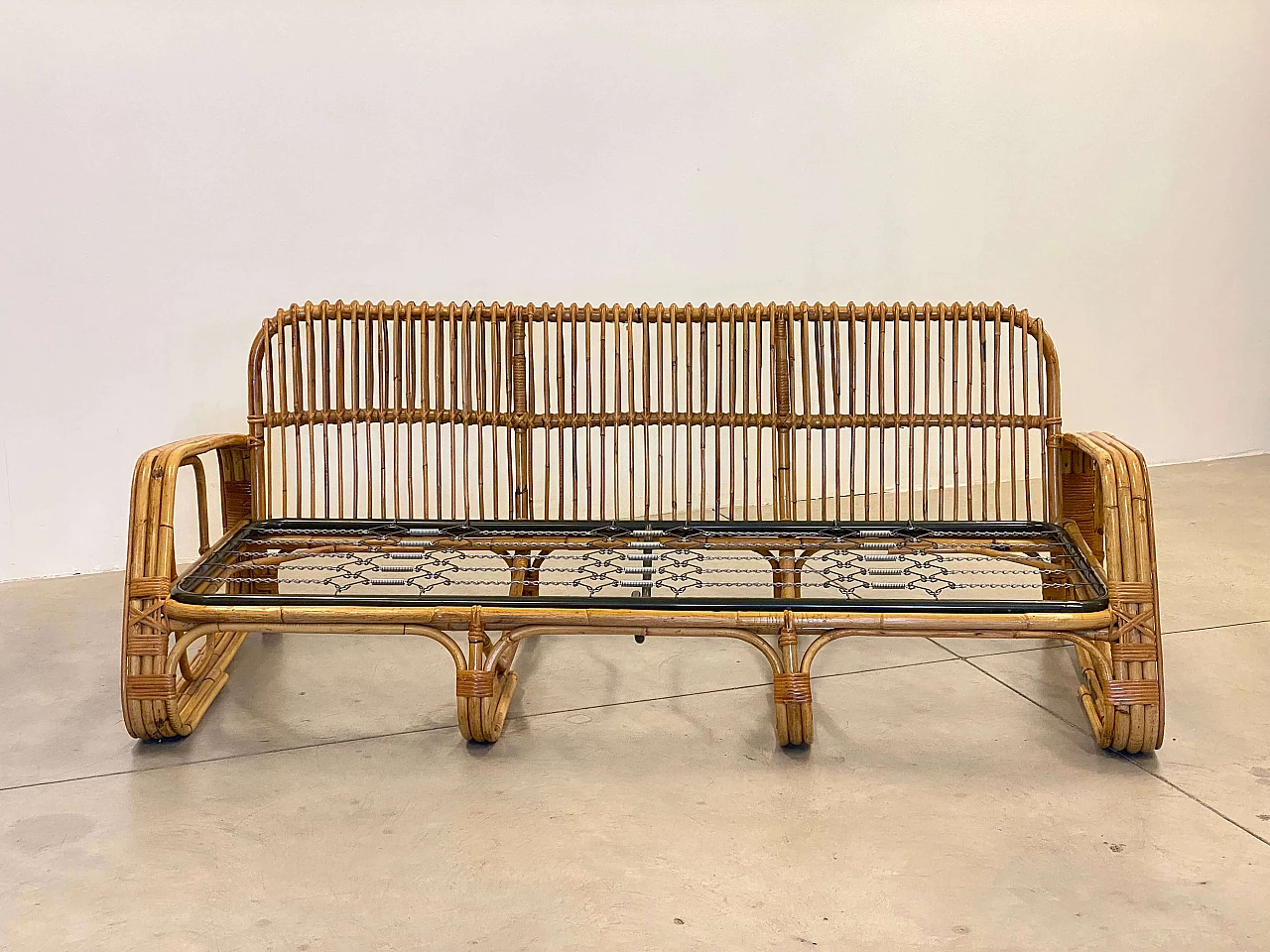 Bamboo sofa, 1970s 2