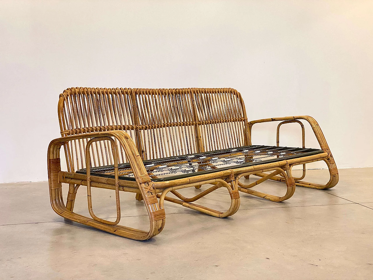 Bamboo sofa, 1970s 3