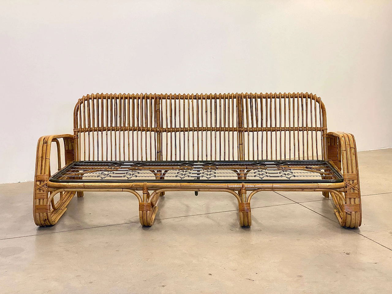 Bamboo sofa, 1970s 5