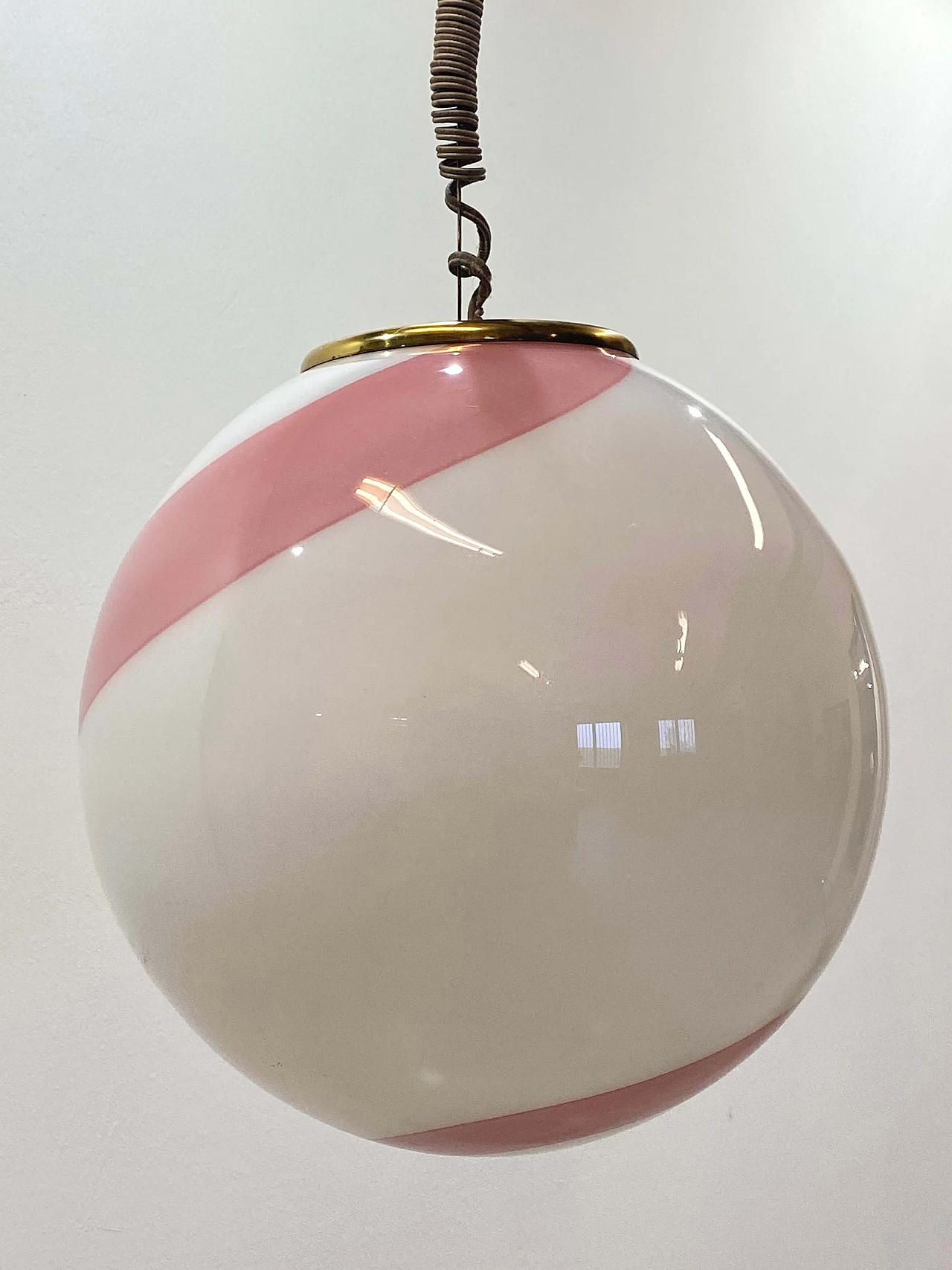 White and pink Murano glass chandelier, 1970s 10