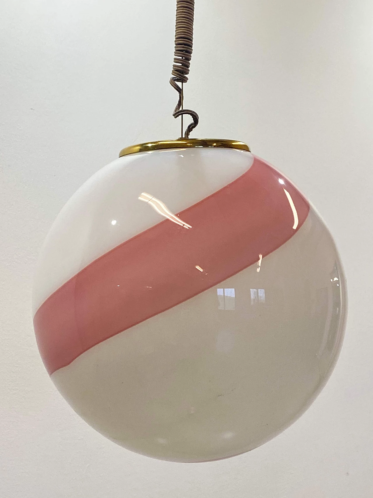 White and pink Murano glass chandelier, 1970s 11