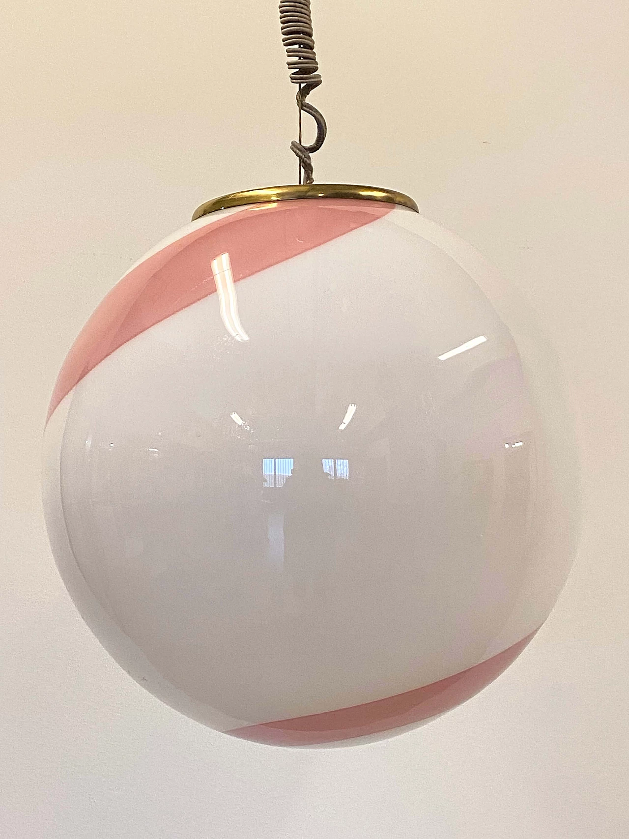 White and pink Murano glass chandelier, 1970s 13