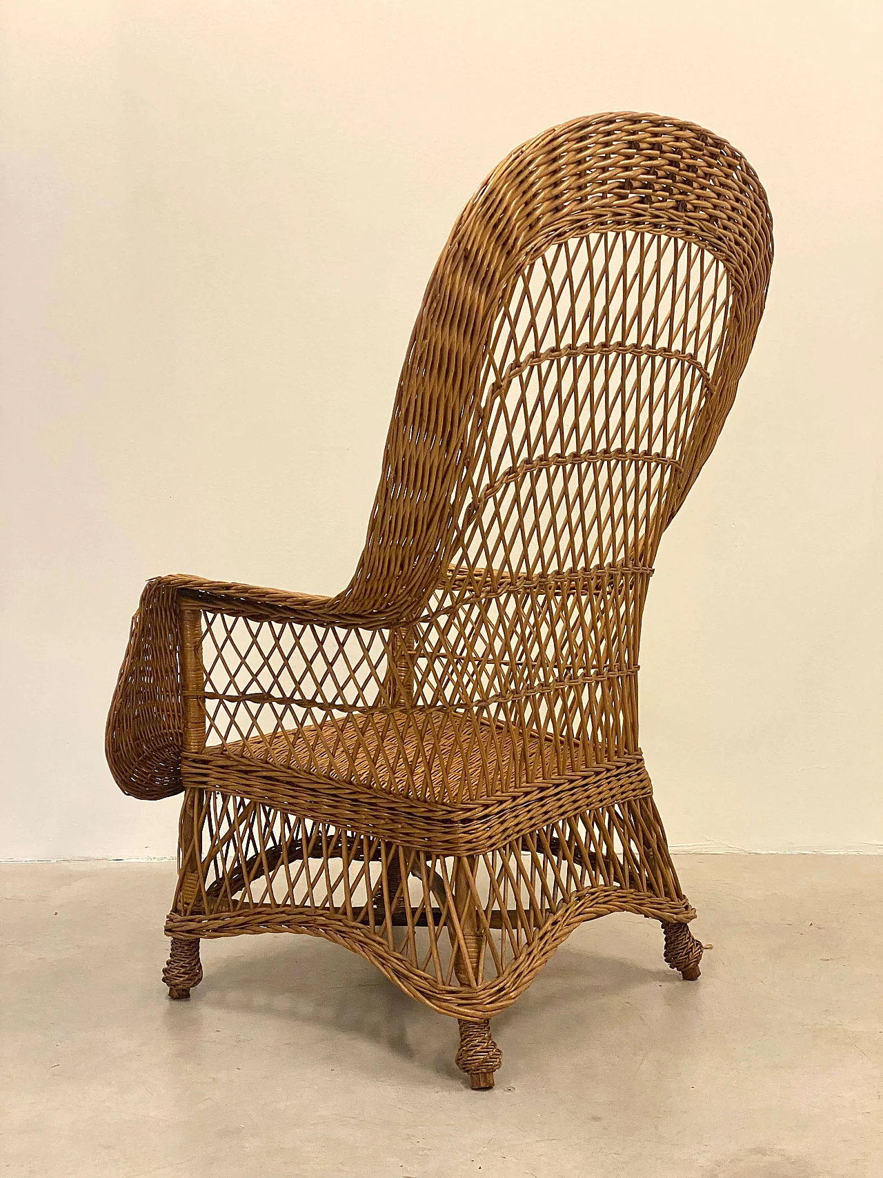 4 Wicker and bamboo armchairs, 1970s 16