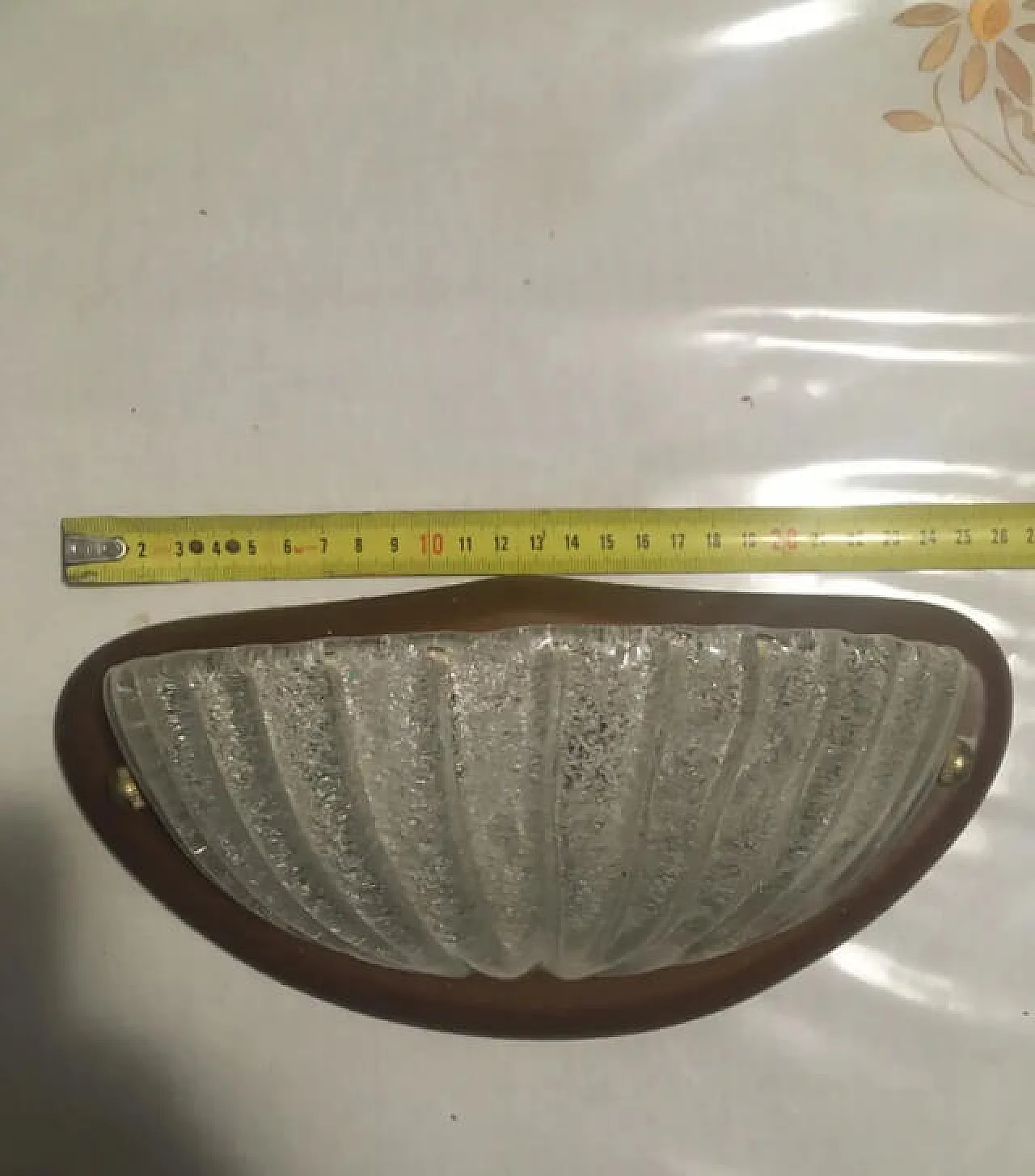 Applique in legno massello e vetro di Murano, anni '80 2