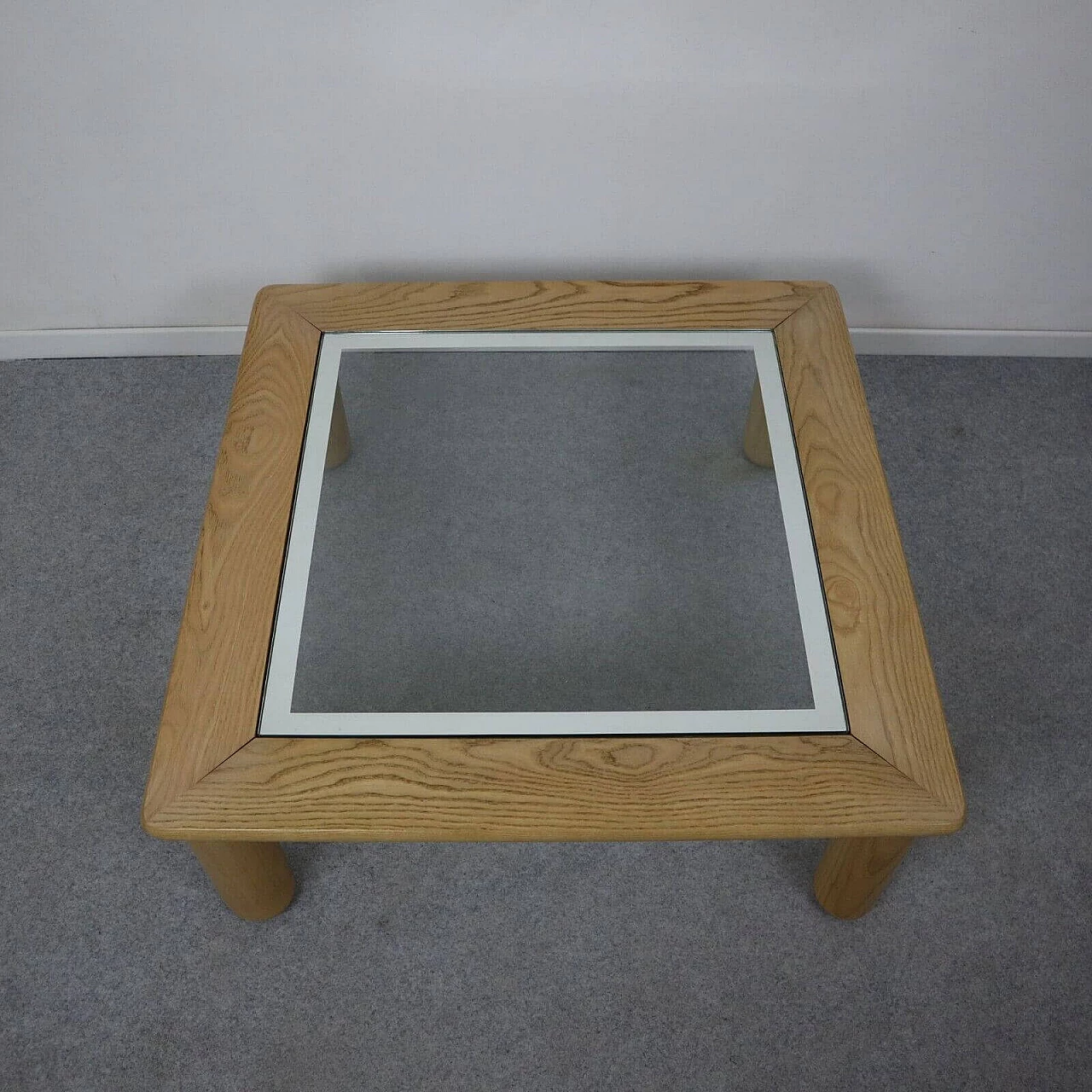 Oak and glass coffee table by Afra and Tobia Scarpa, 1980s 3