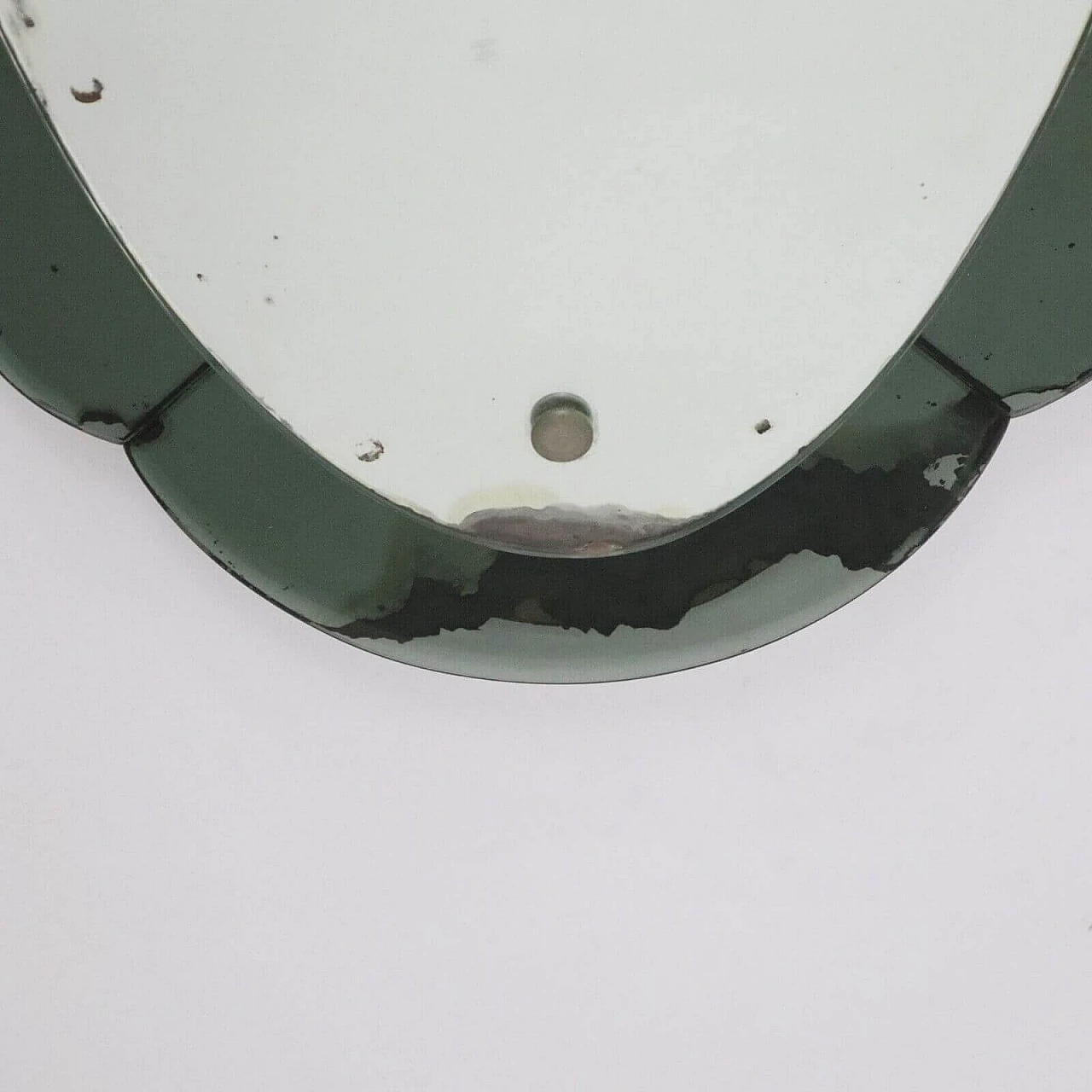 Specchio in vetro verde, anni '50 1