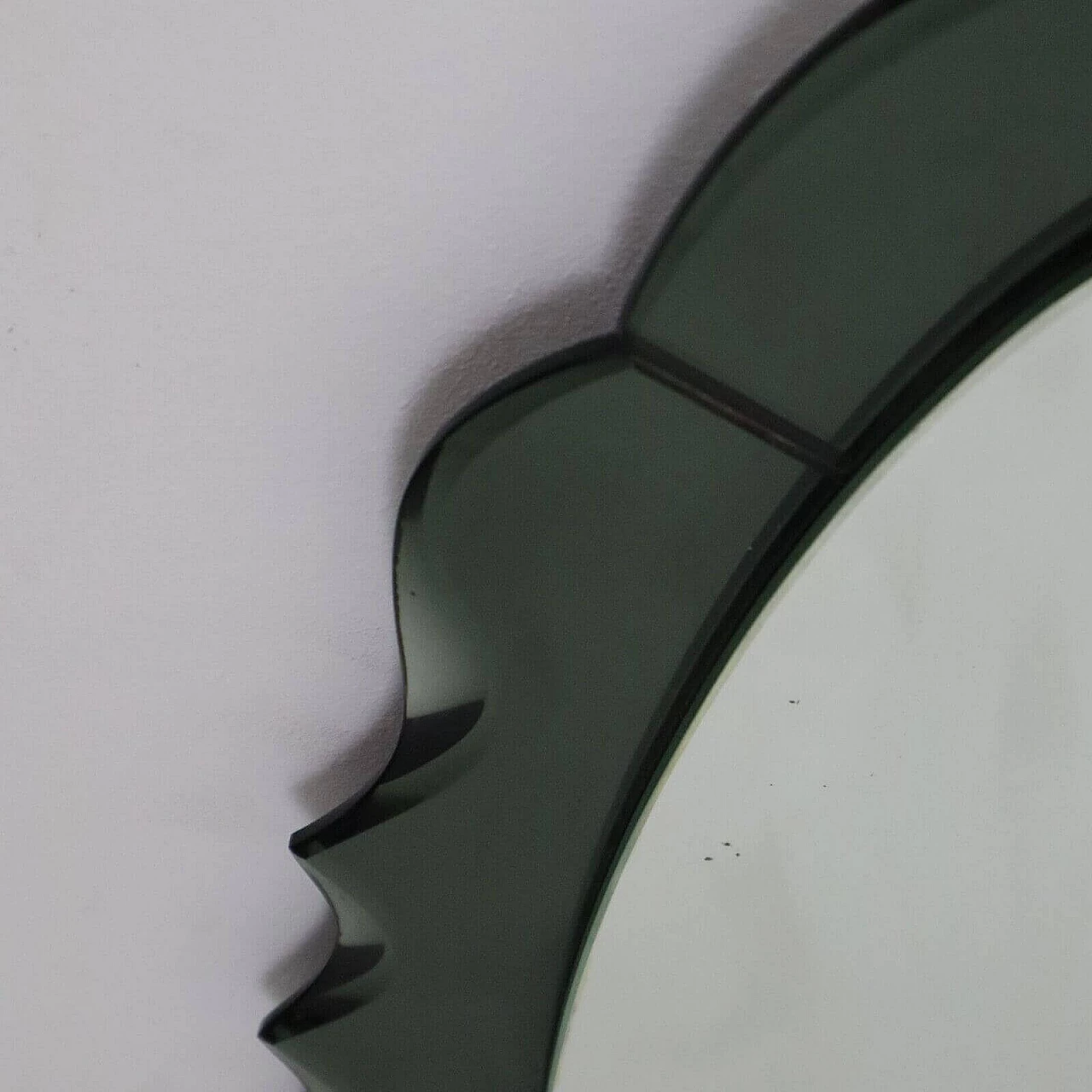 Specchio in vetro verde, anni '50 2