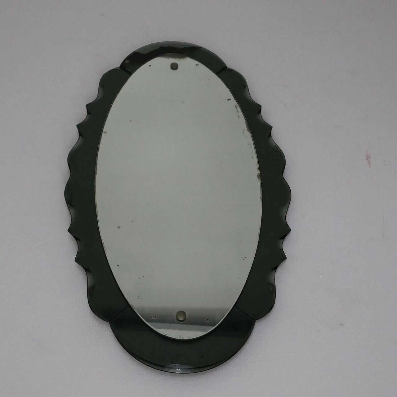 Specchio in vetro verde, anni '50 4