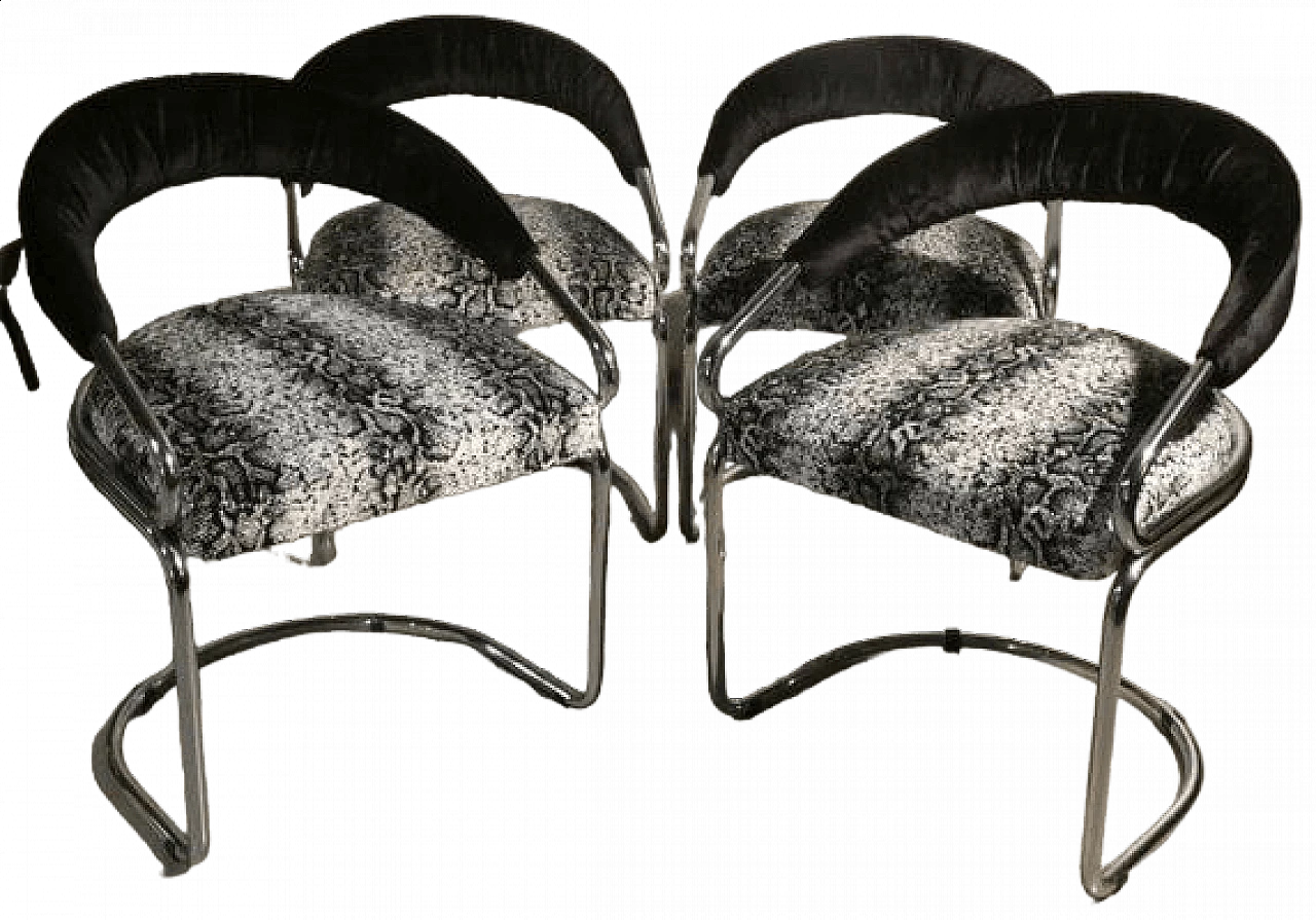 4 Steel chairs by Giotto Stoppino for Kartell, 1970s 26