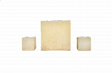 3 Cube-shaped fibreglass and marble dust lamps by Andre Cazenave for Singleton, 1970s