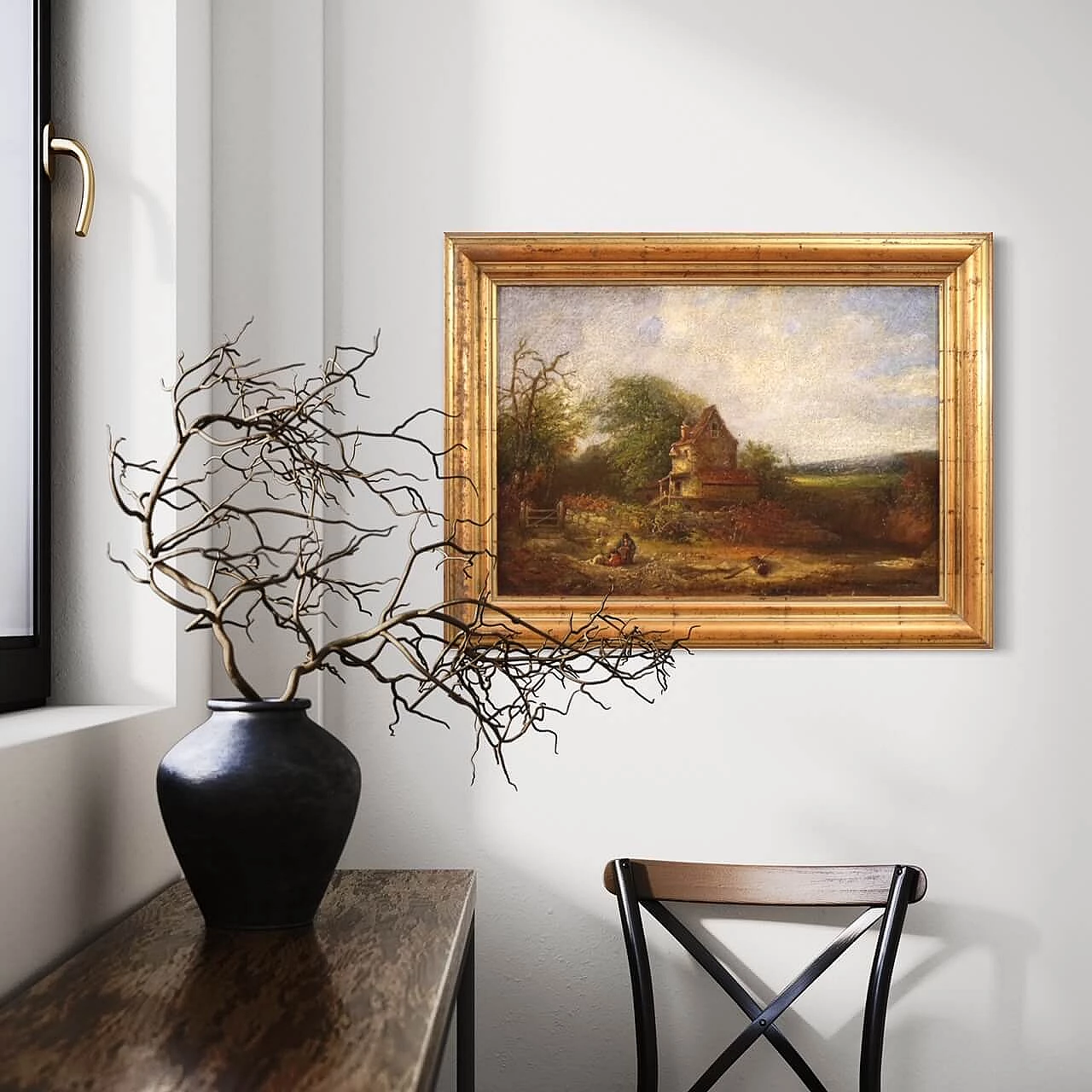 Paesaggio di campagna con casolare, olio su tela, 1854 1333884