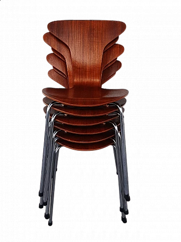 6 Sedie 3105 di Arne Jacobsen per Fritz Hansen, 1967