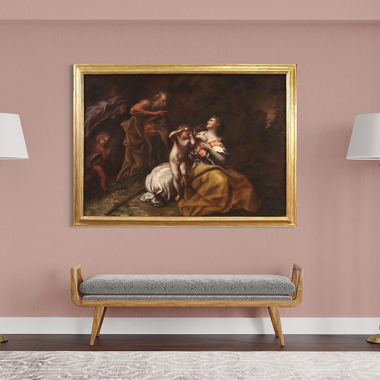 Abraham drives out Hagar and Ishmael, oil on canvas, 17th century 6