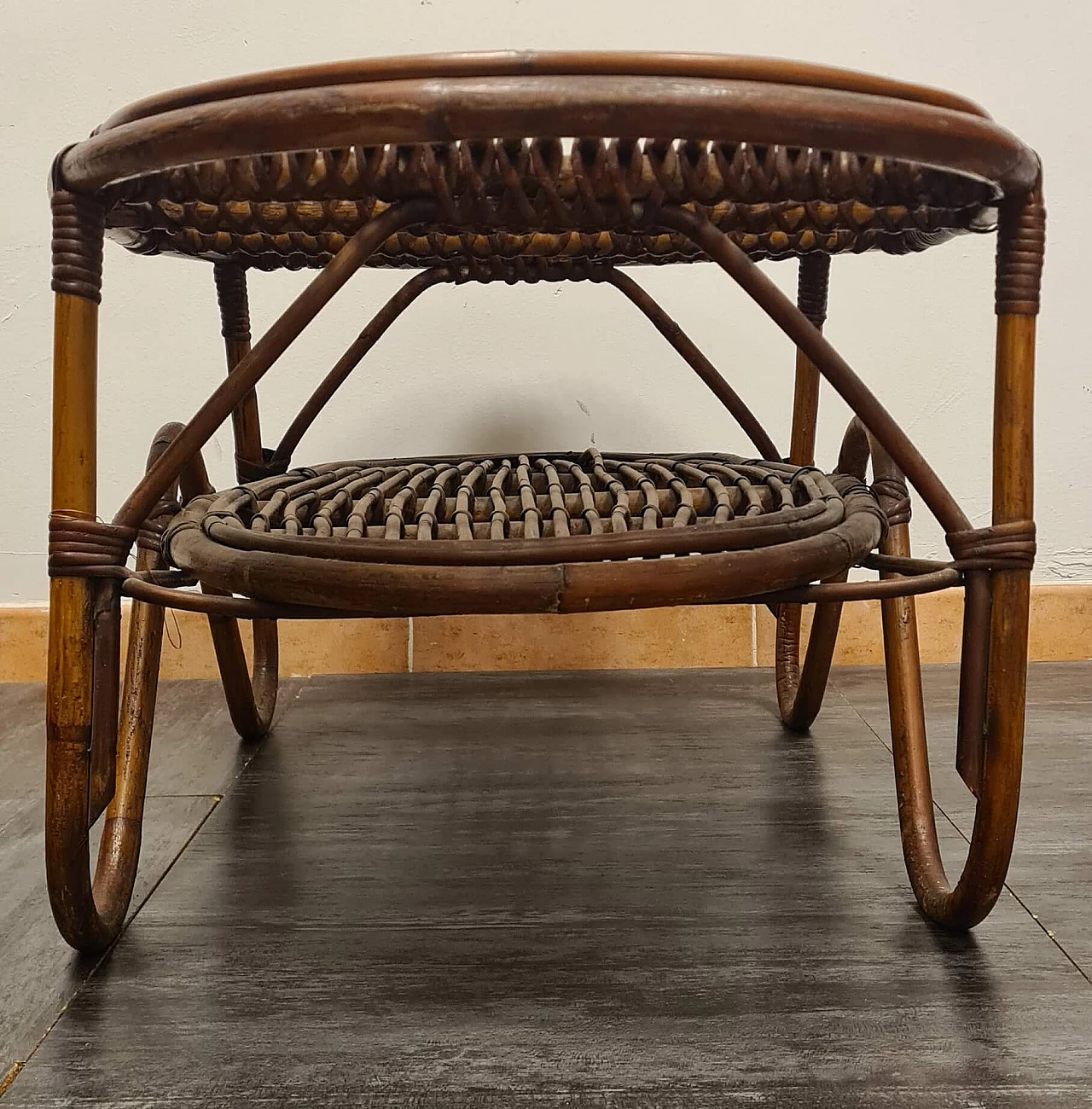 Bamboo coffee table by Tito Agnoli for Bonacina, 1960s 7