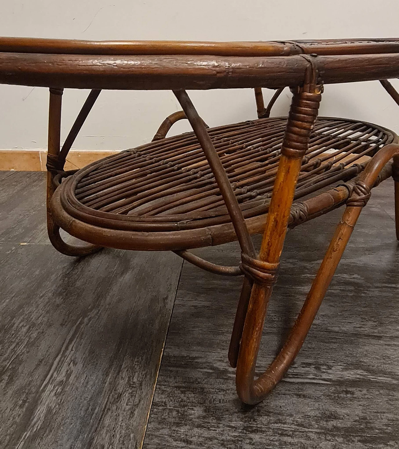 Bamboo coffee table by Tito Agnoli for Bonacina, 1960s 11