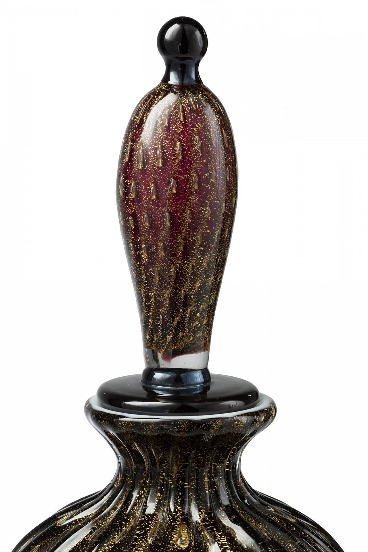 Murano glass bottle vase with 24 kt gold finish 2