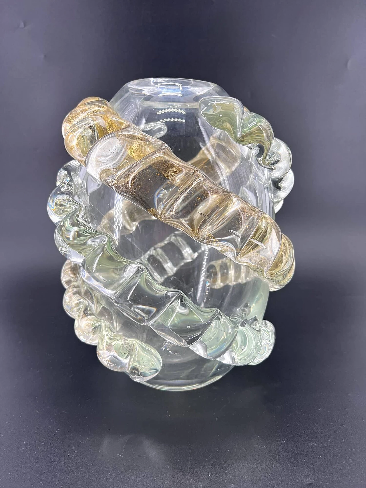 Murano glass and 24 kt gold vase 4