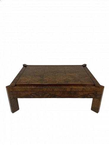 Briar-root coffee table with inlays, 1950s