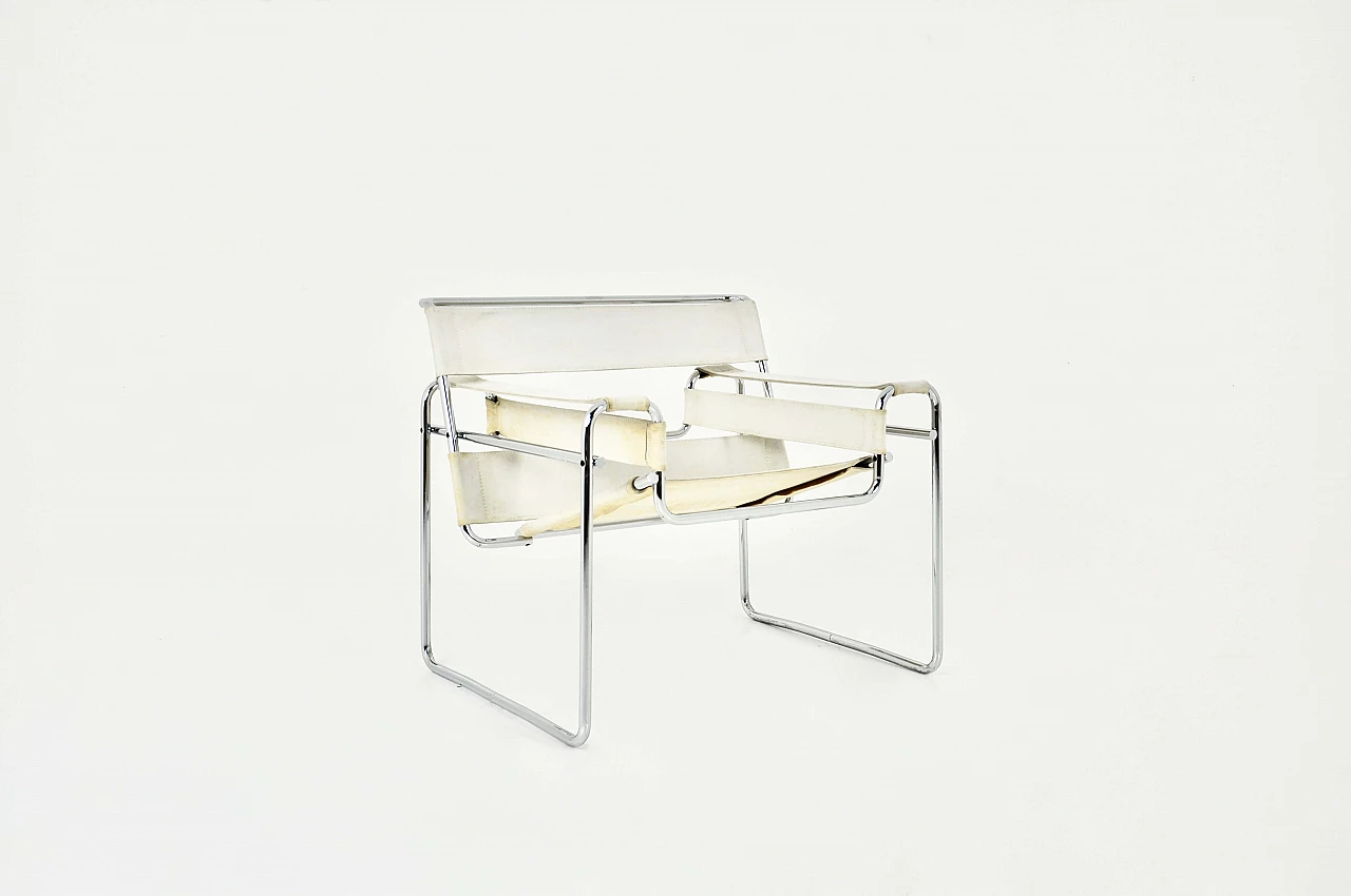 Metal and fabric Wassily armchair by Marcel Breuer for Gavina, 1970s 1