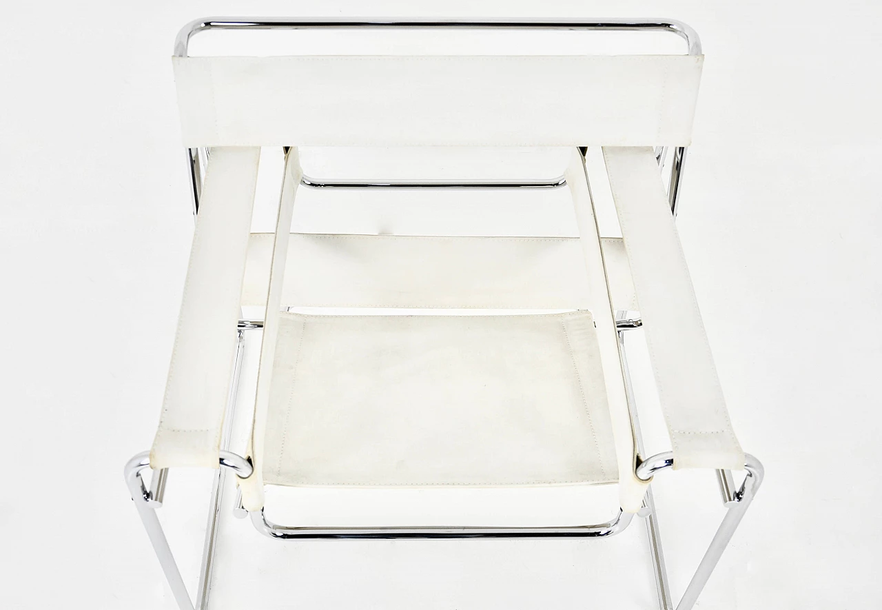 Metal and fabric Wassily armchair by Marcel Breuer for Gavina, 1970s 8