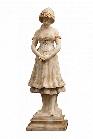 Sculpture Napoleon III in alabaster by Le Roy, 19th century