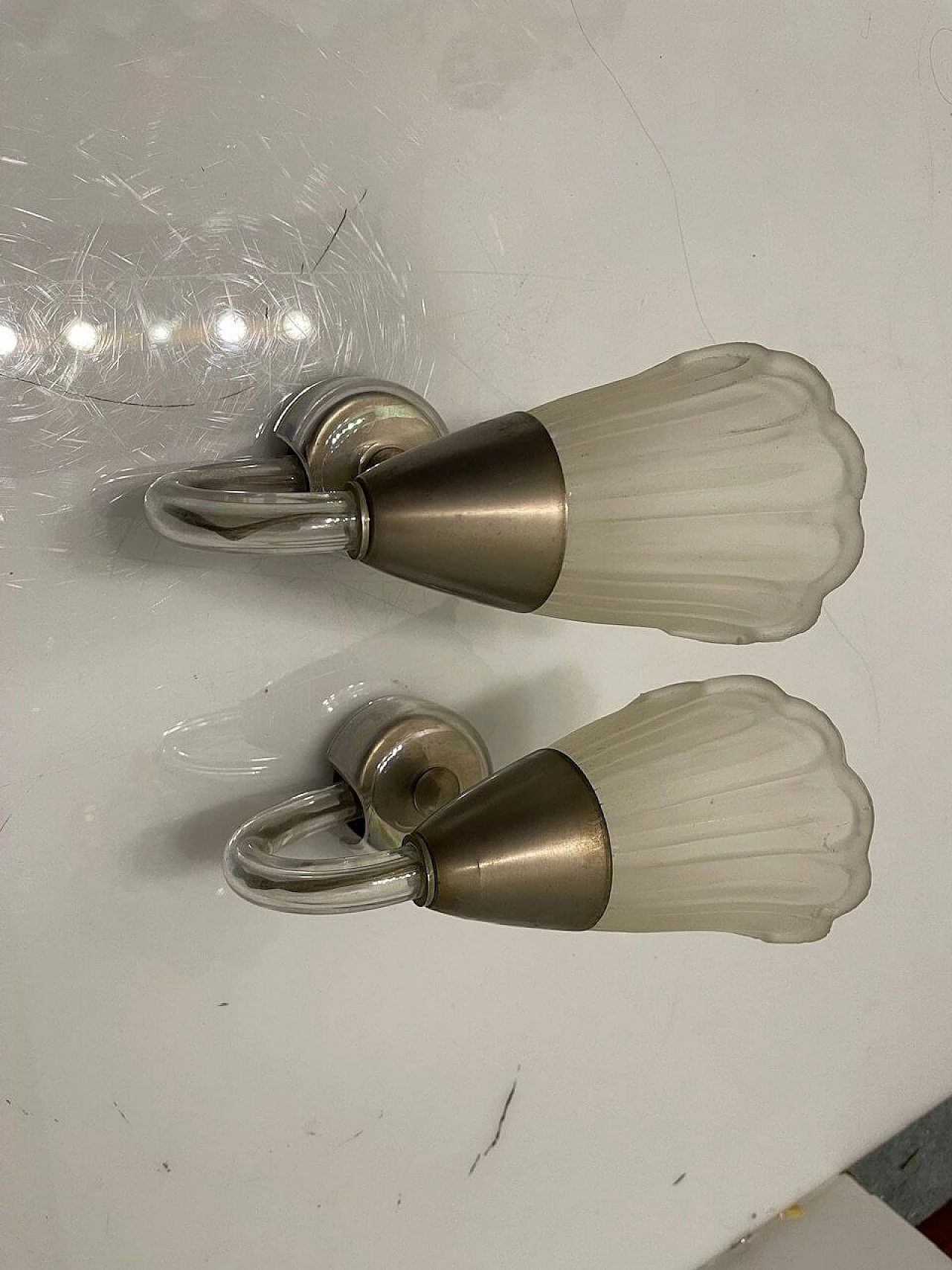 Pair of Murano glass wall lamps, 1950s 5