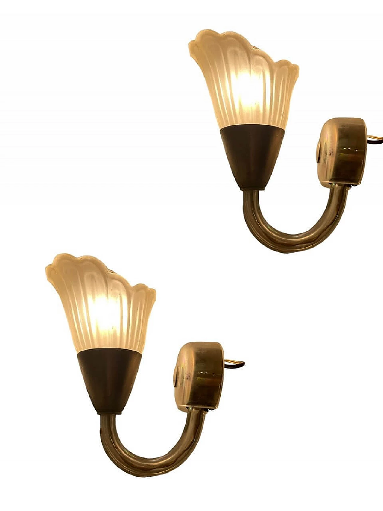 Pair of Murano glass wall lamps, 1950s 10