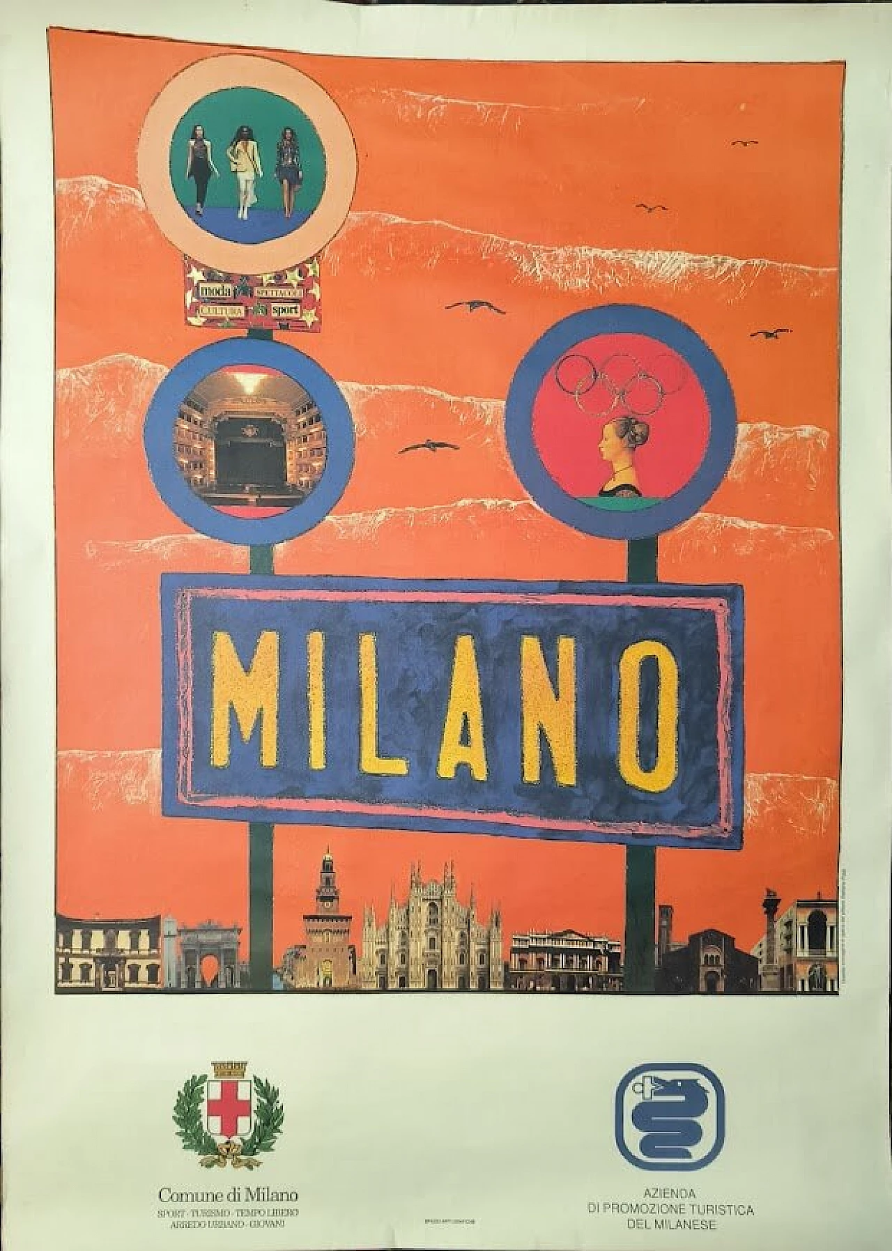 Stefano Pizzi, Milan tourism promotion poster, 1980s 1