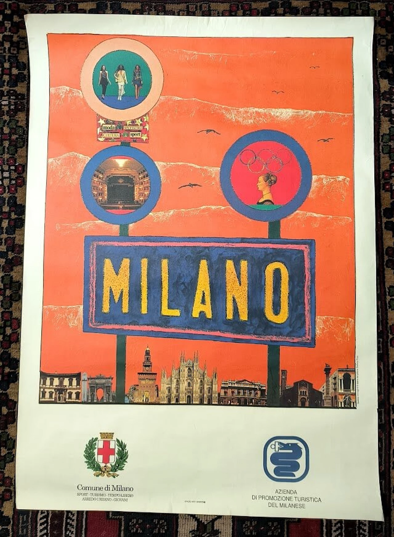 Stefano Pizzi, manifesto di promozione turistica di Milano, anni '80 11