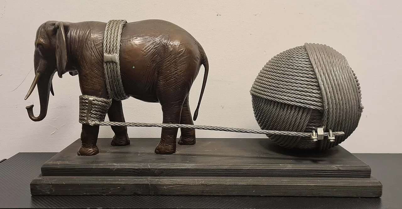 Valeriano Trubbiani, elephant, bronze and aluminum sculpture, 1981 4