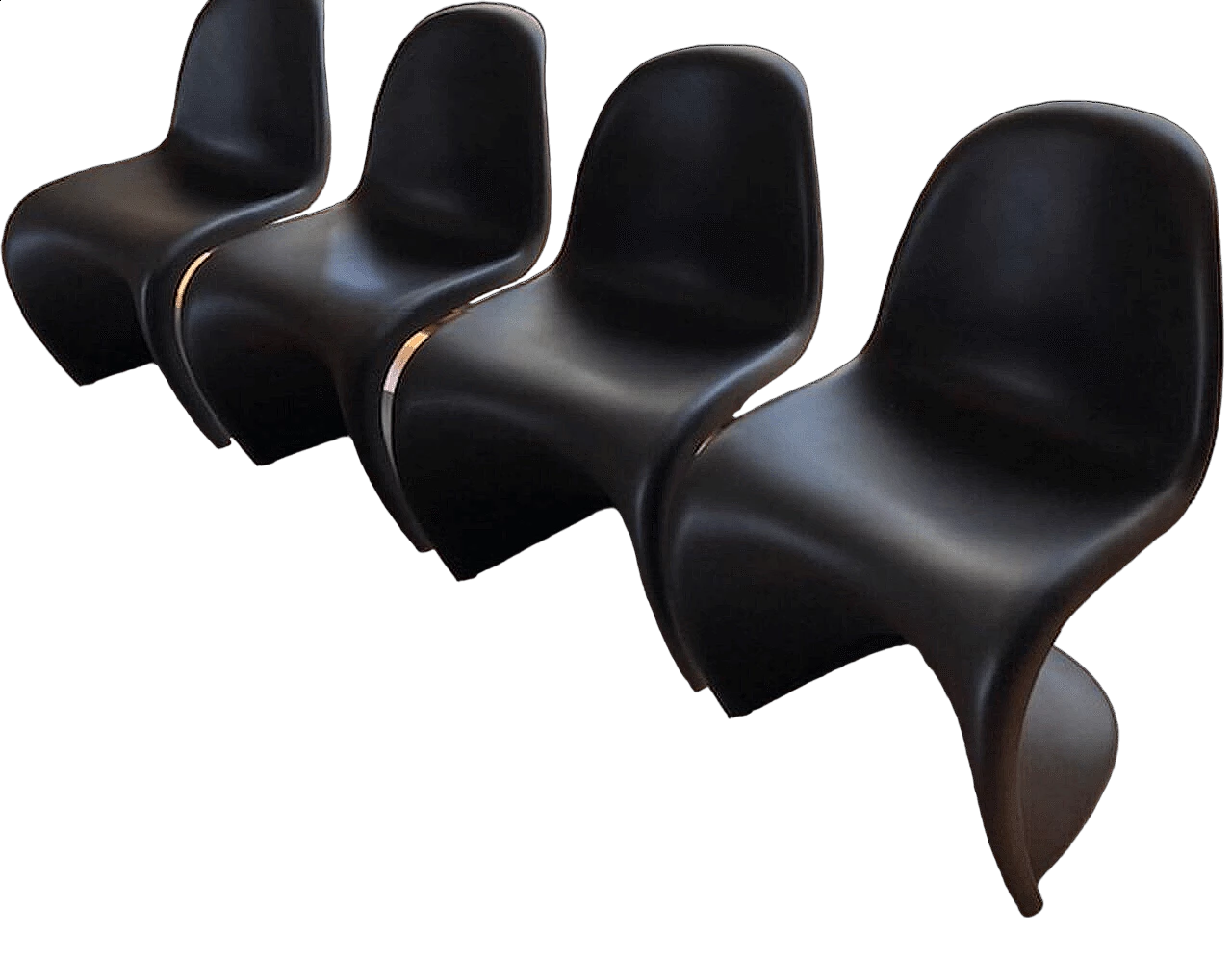 4 Black Panton S chairs by Verner Panton for Vitra 6