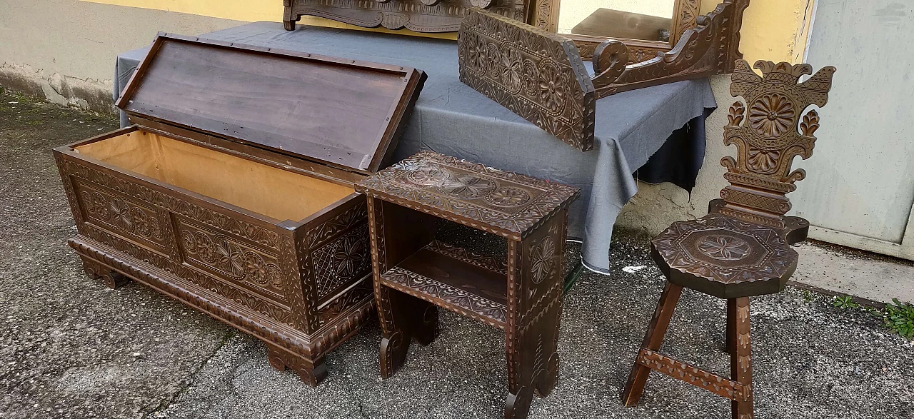 Componenti d'arredo in legno massello, anni '60 8