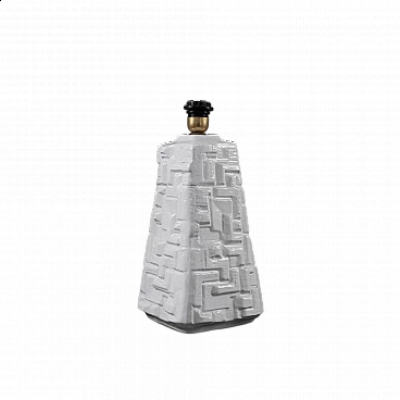 Ceramic table lamp with geometric pattern, 1960s