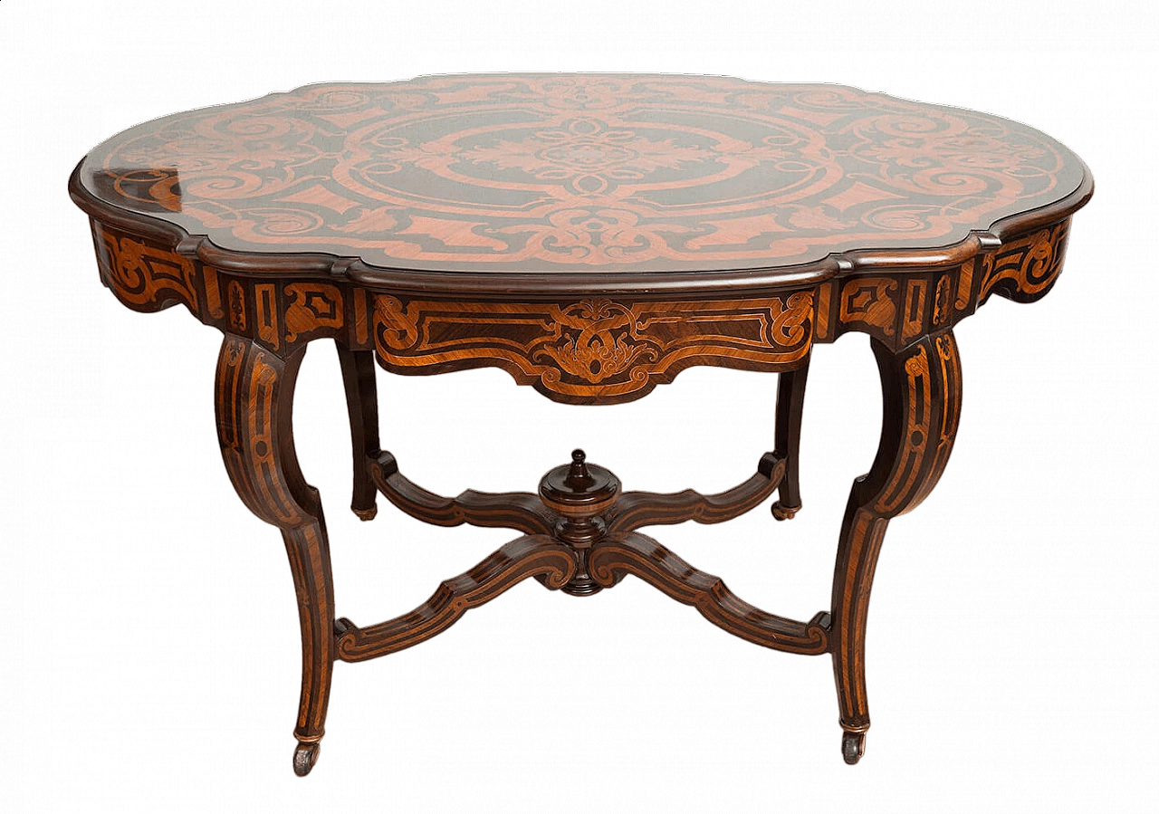 Napoleon III desk in exotic woods with silver inlay grafts, 19th century 9