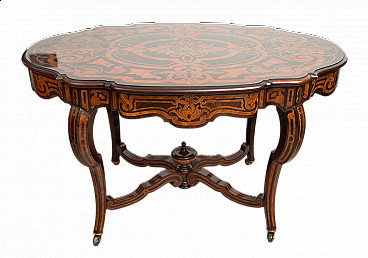 Napoleon III desk in exotic woods with silver inlay grafts, 19th century