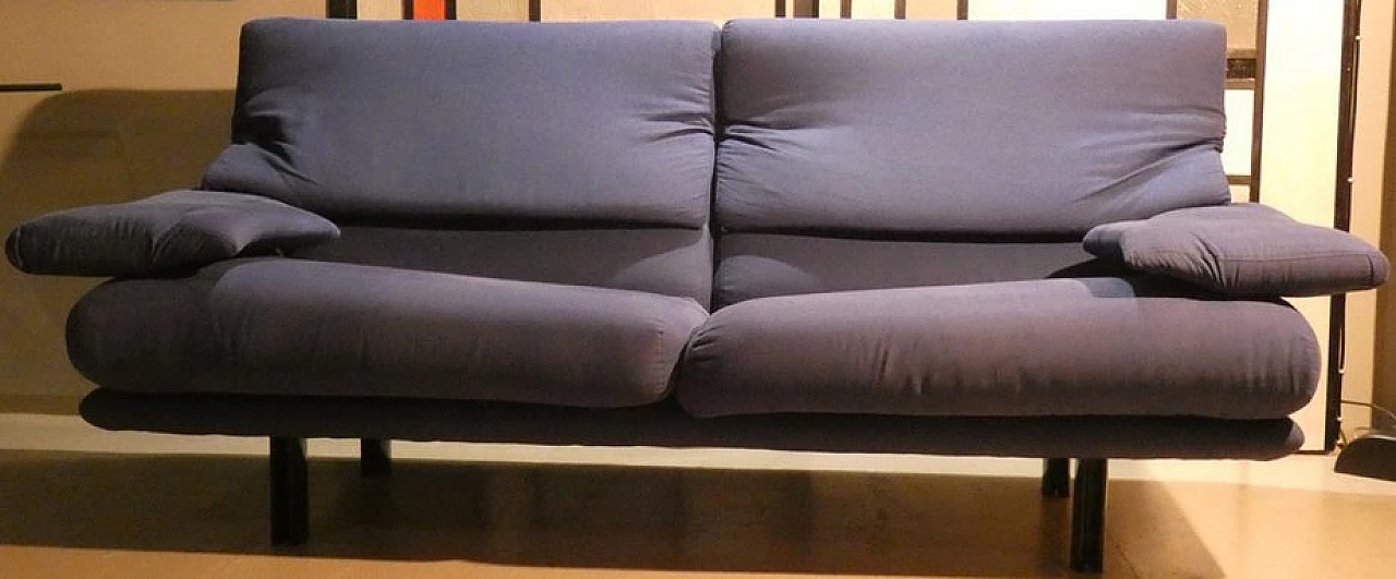 Alanda sofa in grey alcantara by Paolo Piva for B&B Italia, 1980s 1