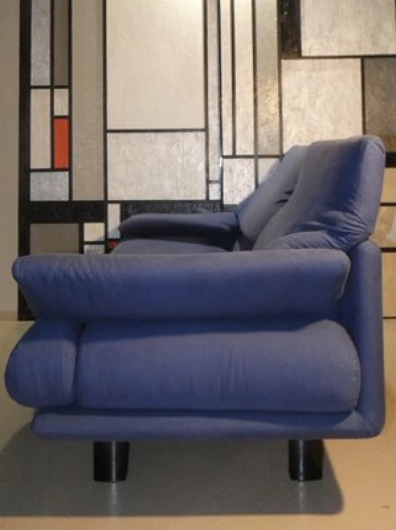 Alanda sofa in grey alcantara by Paolo Piva for B&B Italia, 1980s 2