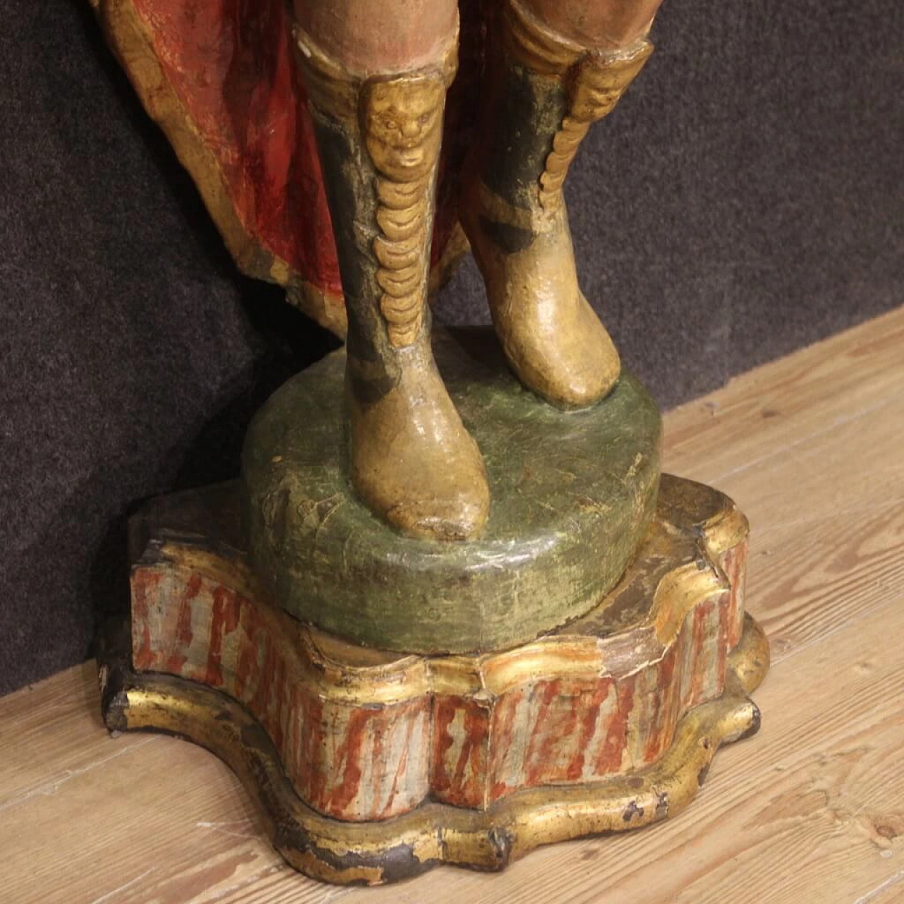 Polychrome wooden sculpture depicting a Roman soldier, second half of the 18th century 4