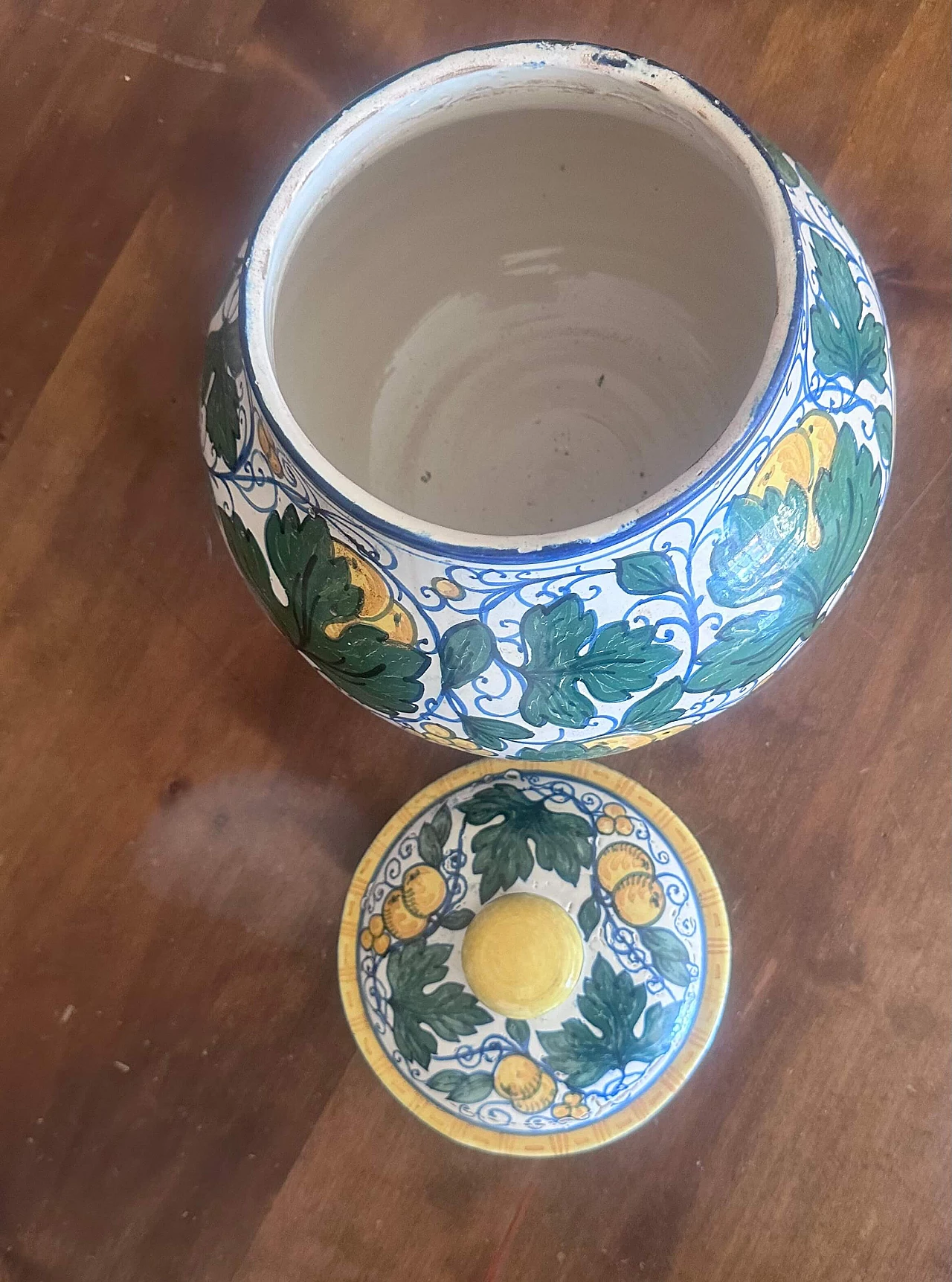 Vasetto da mostarda in ceramica dipinta a mano, anni '50 2