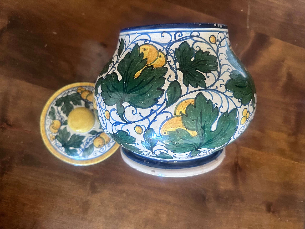 Vasetto da mostarda in ceramica dipinta a mano, anni '50 3